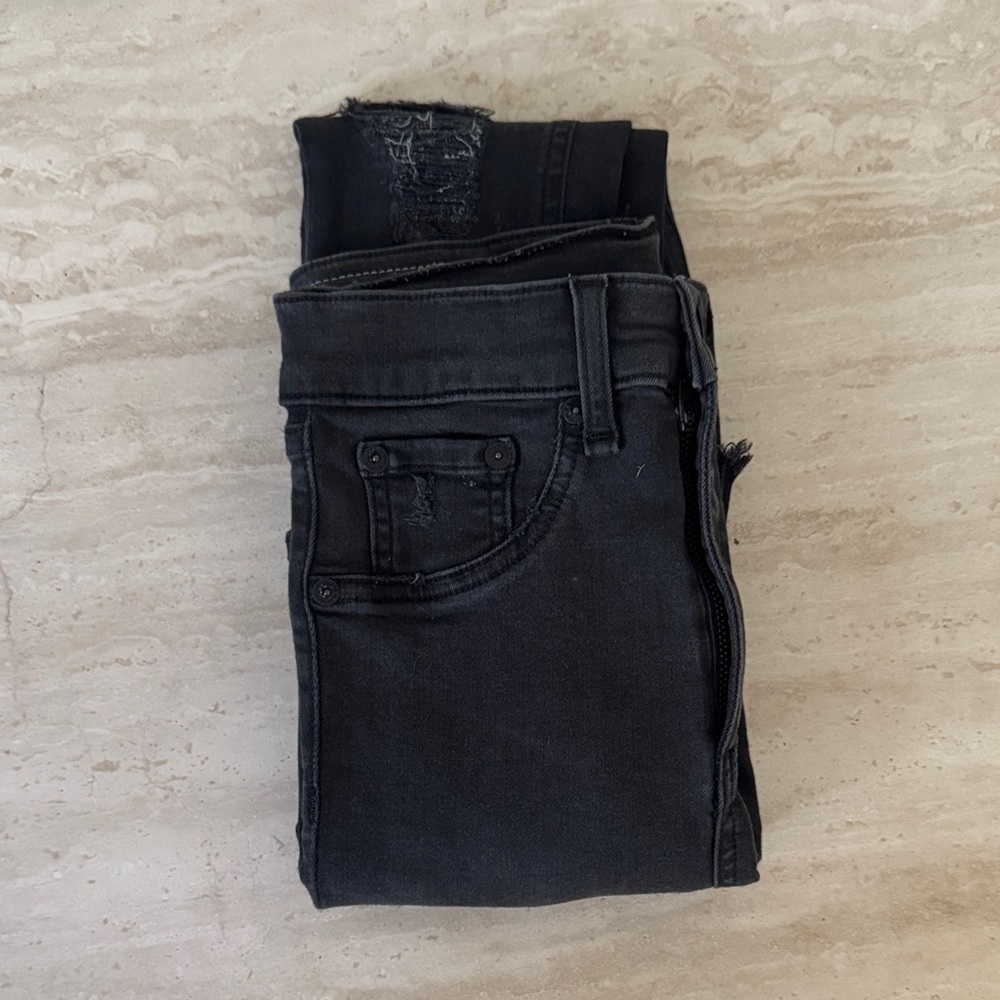 rag & bone Women's Black High Rise Skinny Jeans (very slightly distressed)